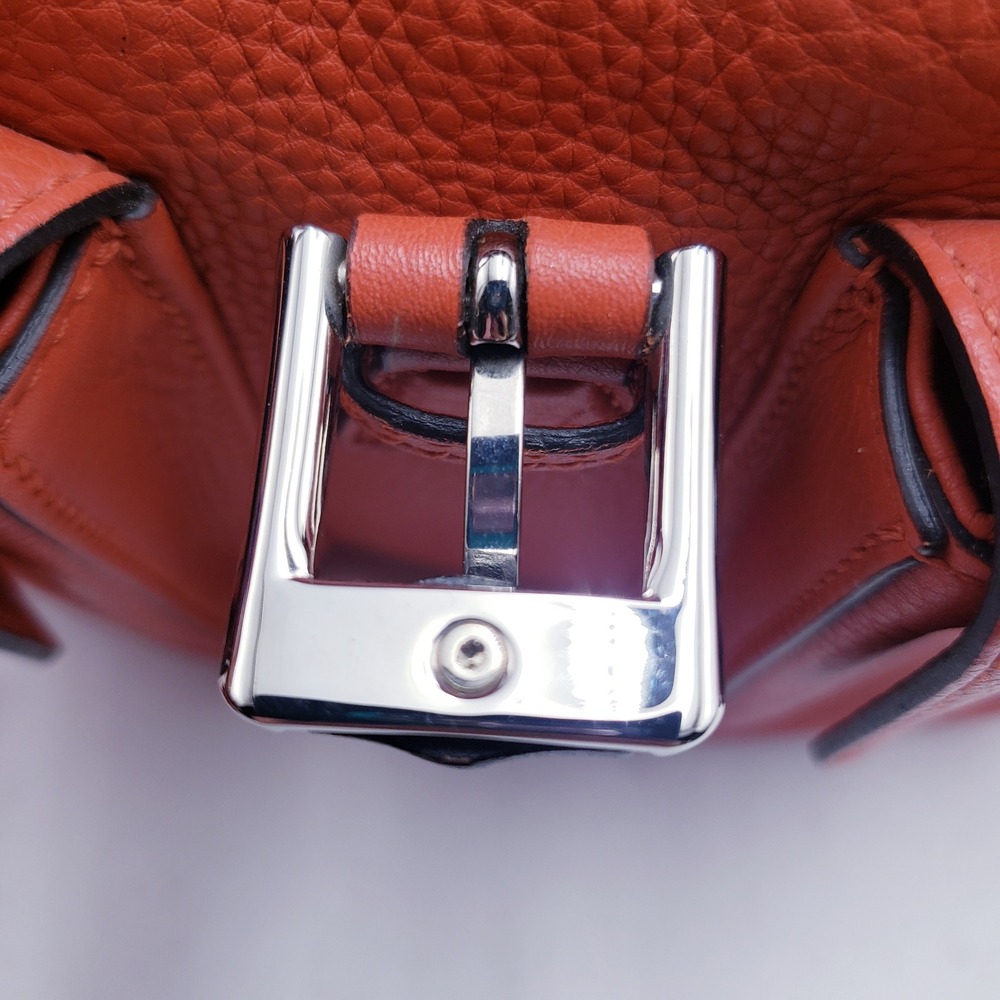 Gucci Bamboo Backpack Orange Pebbled Leather Tassel‎ - Picture 13 of 16